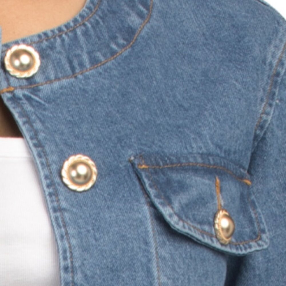 BLANK NYC Collarless Denim Jacket - Picture 3 of 3